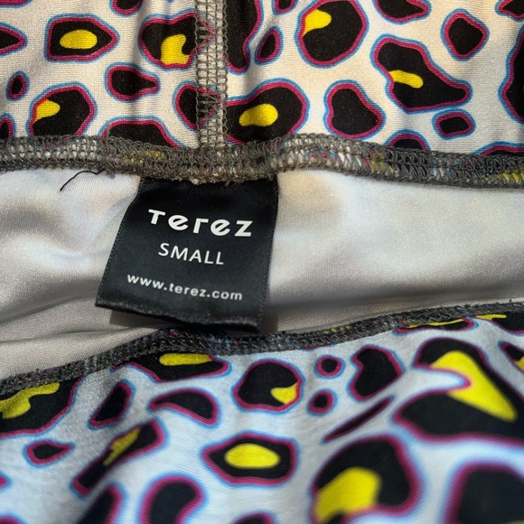 Terez Neon Leopard Leggings Small - Picture 4 of 4